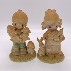 HOMCO Easter Kids Figurines Bunnies and Lambs